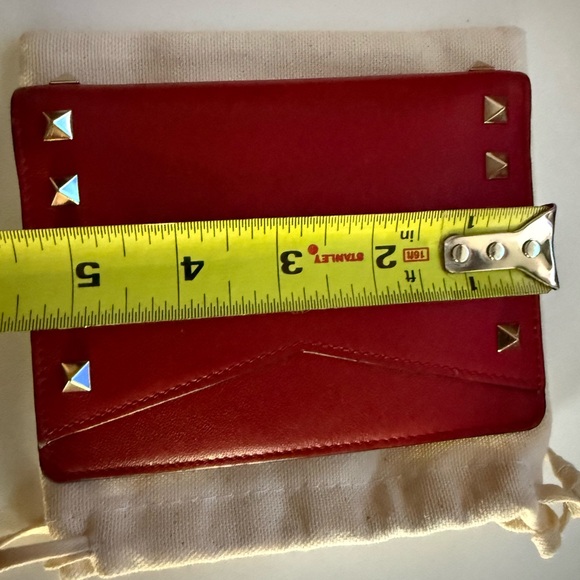 Authentic Valentino Garavani Red Studded Leather Wallet - Picture 11 of 12